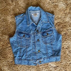Vintage 90s style western jean vest